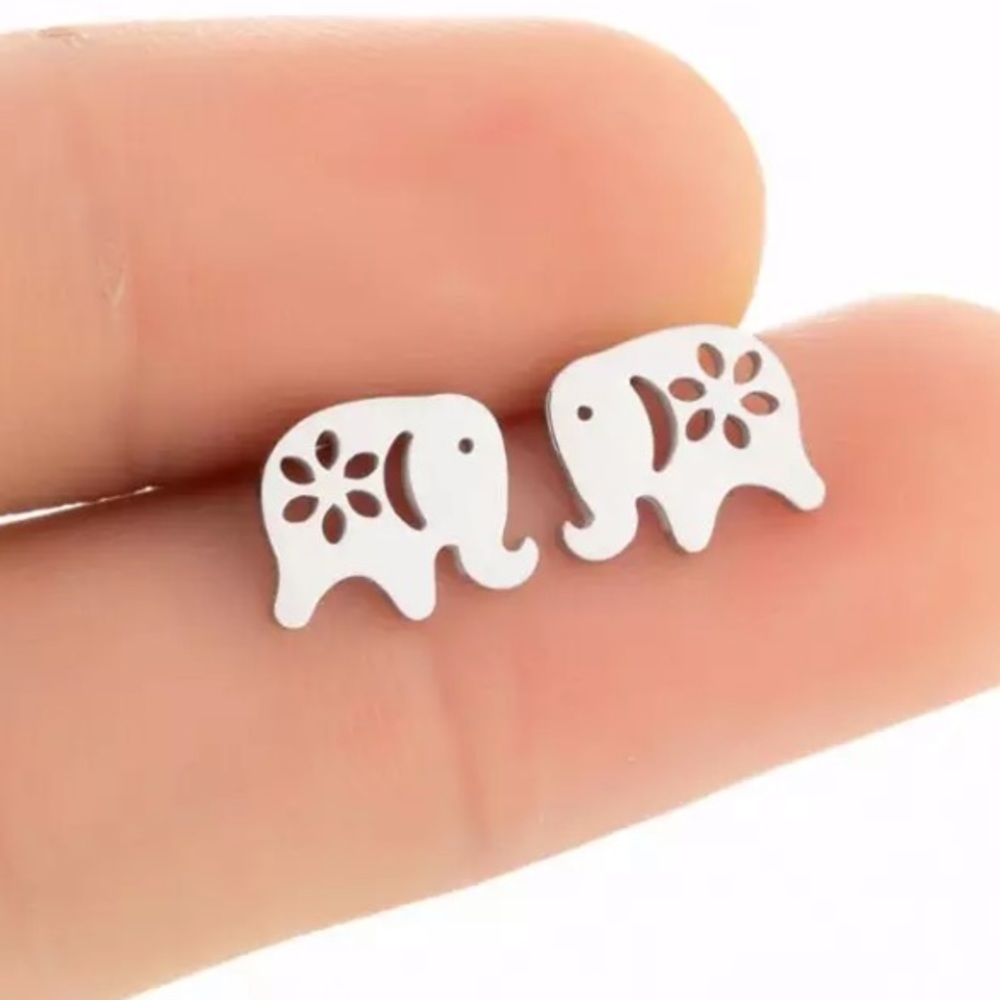 Stainless Steel Elephant 🐘 Stud Earrings